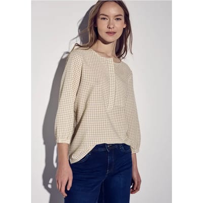 Geruite seersucker blouse
