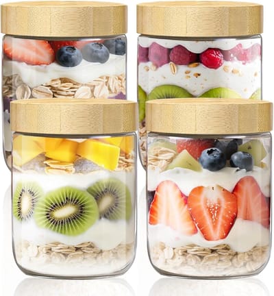 DailySupplies® Overnight Oats Potjes - Mason Jar - Meusli Beker met Deksel