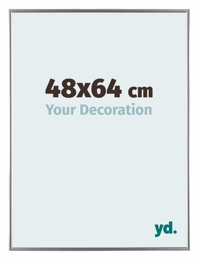 Your Decoration - Fotolijst 48x64 cm - Kunststof - Zilver Hoogglans - Evry