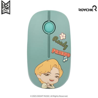 BTS(Bangtan-jongens) 3 Monitor Figuur(Magische Deur+Dynamiet+Boter) + Draadloze Muis SET, TinyTan, Officieel, Origineel, Authentiek, KPOP, idool beige