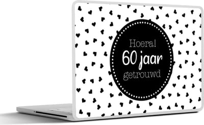 Laptop sticker - 12.3 inch - Hoera! 60 jaar getrouwd - Spreuken - Quotes - Jubileum - 30x22cm - Laptopstickers - Laptop skin - Cover