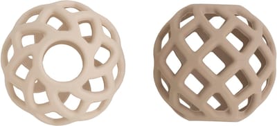 Baby's Only Speelbal - Siliconen bal baby - Baby bal - Babyspeelgoed - Ontwikkeling fijne motoriek en oog-handcoördinatie - BPA-vrij - 2-pack - Clay/Warm Linen