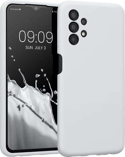kwmobile telefoonhoesje geschikt voor Samsung Galaxy A13 4G - TPU backcover met siliconen coating - Smartphone case in mat wit