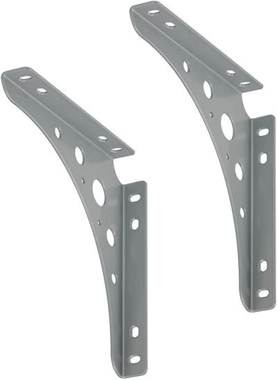 x siwitec Delta Line console 300 x 300 mm in aluminium wit, plankdrager met een draagvermogen van 95 kg, plankdrager