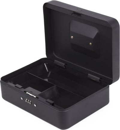 Benson Compacte geldkluis - combinatieslot - uitneembare bak - zwart - 25 x 18 x 9 cm