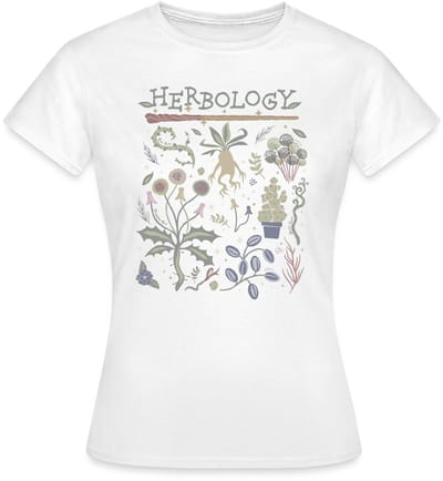 Harry Potter Herbology Botanisch Kruiden Ontwerp T-Shirt Dames