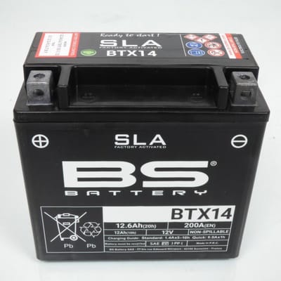 SLA BS-accu voor Piaggio 300 Vespa GTS Super 2008 tot 2013 YTX14 / 12V 12,6Ah nieuw