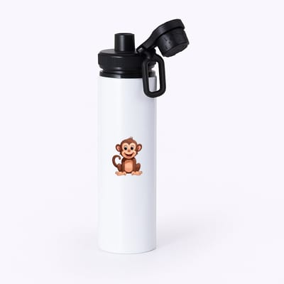Hacebo® - Apen waterfles met draaidop zwart - Aap - Dieren liefhebbers - Dierentuin - dieren - water fles - 850ML