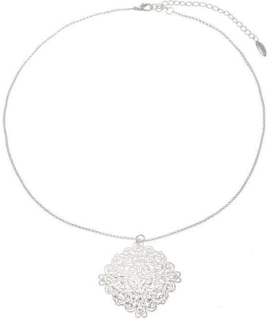 Behave korte ketting met hanger - zilverkleur, nikkelvrij, 46 cm met verlengketting