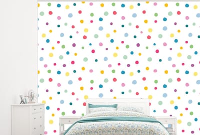 Behang - Fotobehang Confetti - Stippen - Patroon - Breedte 300 cm x hoogte 240 cm