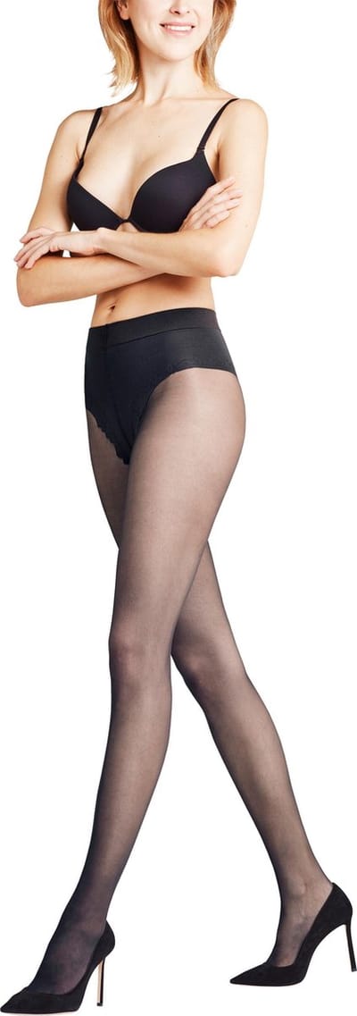 FALKE Shaping Top met vormgevend effect materiaal transparant 20 DEN panty dames zwart - maat S-M