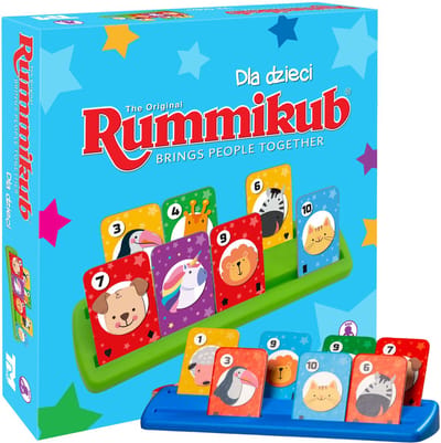 Rummikub Bordspel JUNIOR, logicaspel voor de allerkleinsten, voor kinderen 4+, 2-4 spelers Polish version