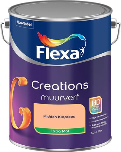 Flexa - Creations Muurverf Extra Mat - Midden Klaproos - Mengverf - 5 L