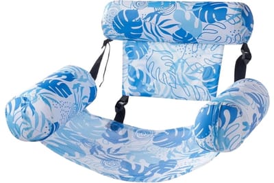 Opblaasbare Drijfstoel - Drijvende WaterStoel - Float LoungeStoel - Drijvende Water Ligstoel - Opblaasbaar - Opblaasbare Waterstoelen Voor Feestjes, Zomer, Water - 76 x 40.5 x 60.9 cm - Lichtblauw
