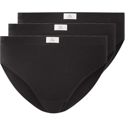 ESMARA Set van 3 dames geribde onderbroeken (Zwart, XS (32/34))
