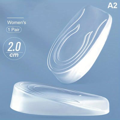 1 Paar Transparante Siliconen Hielverhogende Inlegzolen - Onzichtbare Voetboogsteun Pads voor Vrouwen, Verstelbare Hoogte Comfortabele Halve Inlegzolen voor Schoenen 2cm white
