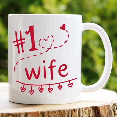 1# Wife mok - Valentijn cadeautje voor hem - Valentijn cadeautje voor haar - Valentijnsdag - Verjaardag cadeau - Cadeau voor man - Cadeau voor vrouw - Grappige cadeaus - Mokken - Theeglazen - Koffiebeker