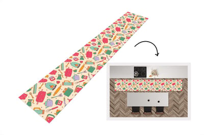 Keukenloper - Loper keuken - Keuken - Thee - Patronen - 300x50 cm - Keukenloper vinyl