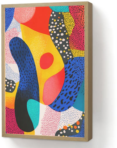 Wandlamp 40x60 cm - Oplaadbaar - Vormen - Abstract - Stippels - Blauw - Wandlampen binnen woonkamer - Slaapkamer lamp - Decoratieve nachtlamp - Vloerlamp draadloos