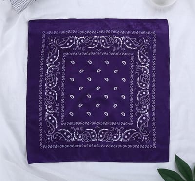Hip Hop Bandana 100% Katoen Bandana Paars Vierkante Sjaal 55cm * 55cm Hoofdband Gedrukt Voor vrouwen/Mannen/Jongens/Meisjes 2019 Mode