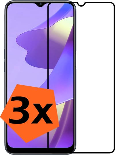 Screenprotector - 3 Stuks - Geschikt voor OPPO A16s - Full Cover - Gehard Glas - Beschermglas - Tempered Glass - Screen Protector