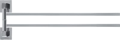 QUVIO Handdoekenrek - Met 2 armen - Handdoekhouder - Hangend - 2 stangen - Voor aan de wand - Met schroeven - Verticaal - 44,5 cm - RVS - Zilver