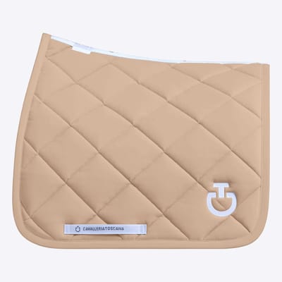 Cavalleria Toscana Diamond Quilted Jersey Zadeldek Full Taupe