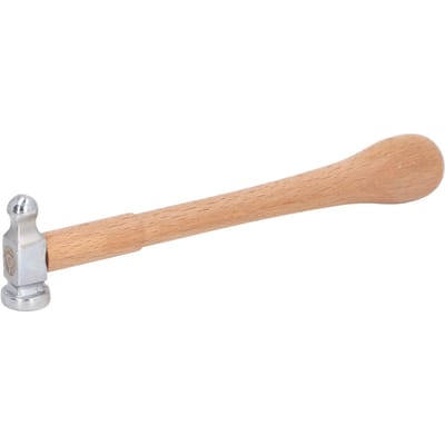 Mini Marteau Acier à Haute Teneur en Carbone Tête Ronde Manche Ergonomique en Bois Marteau à Panneronde pour l'Orfèvrerie beige