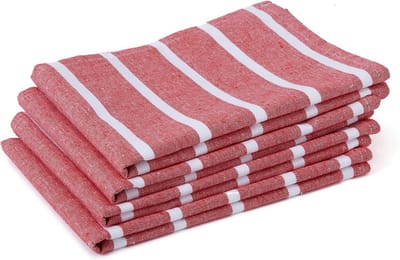 Homes Keukendoeken XL, 70 x 45 cm (set van 4) antibacteriële afwerking, katoen, absorberend voor het reinigen en snel drogen van borden, Roma Red Stripes