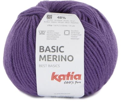 Katia Basic Merino - 101 donkerlila - Wol/Acryl Garen