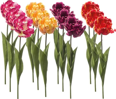 Emerald - Kunstbloem Tulp Paris 66cm - Set van 12 - Kunstplant voor binnen