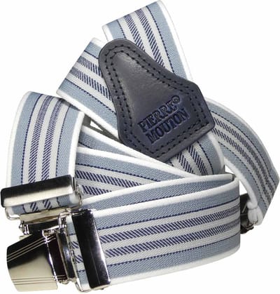Pierre Mouton Fecamp Bretel - Bretels - Volwassenen - Heren - Blauw - 120cm - 3 brede clips - M - L