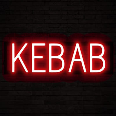 KEBAB - Lichtreclame Neon LED bord verlicht | SpellBrite | 51,63 x 16 cm | 6 Dimstanden & 8 Lichtanimaties | Reclamebord neon verlichting
