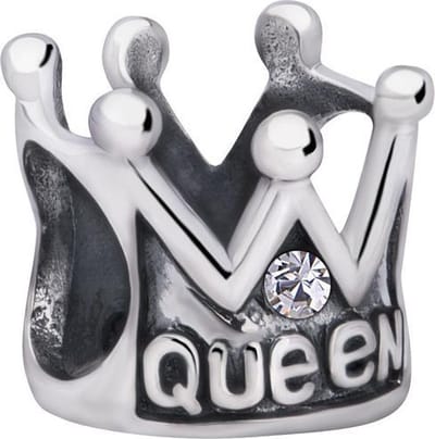 Quiges - 925 - Zilveren - Bedels -Sterling zilver - Beads - Kroon Queen Kraal Charm - Geschikt – voor - alle bekende merken - Armband Z118