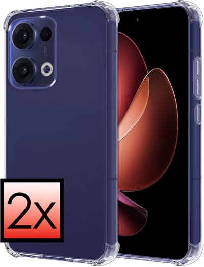 Hoesje - 2 Stuks - Geschikt voor Oppo Reno 13 - Sterk & Shockproof - Siliconen Case - Back Cover - Telefoon Hoes Shock Proof - Transparant