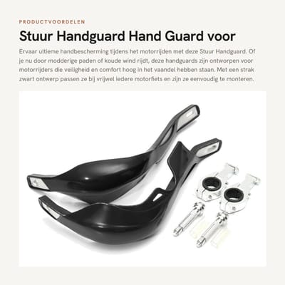 Dailygoods- Handguard Universeel - Bescherming Handen - Vermindert Vermoeidheid - Aluminiumlegering/Kunststof - Geschikt voor 28mm Stuur - Eenvoudig te Monteren - Handbeschermer