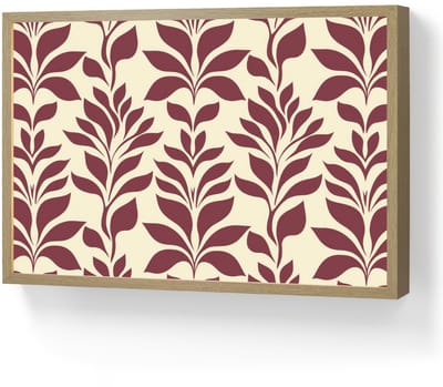 Wandlamp 60x40 cm - Oplaadbaar - Abstract - Bladeren - Burgundy - Wandlampen binnen woonkamer - Slaapkamer lamp - Decoratieve nachtlamp - Vloerlamp draadloos