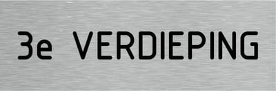 Deurbordje - 3 de verdieping - bordje - 3 de verdieping - rechthoekig met RVS look