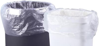 Afvalzakken Wegwerp - Prullenbakzakken - Huishoudelijk Afval - Platte Mond - 5 Liter - Transparant Wit