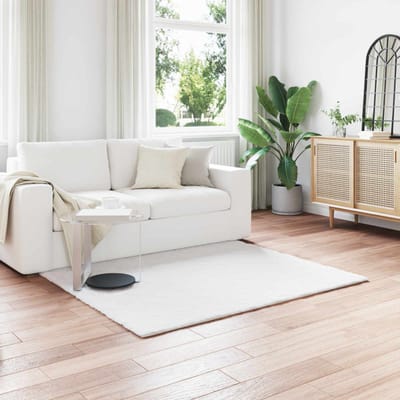 vidaXL - Antislip - vloerkleed - van - imitatie - konijnenbont - OLITE - Wit