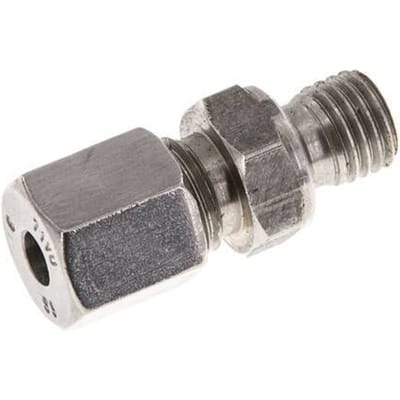 M12x1.5 Buitendraad x 6S RVS Rechte Snijring Koppeling 630 Bar DIN 2353 - FL2S-MC-ST-M12-06-S