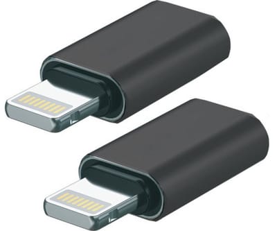 New Age Devi - 2-delige Set - Lightning naar USB-C Adapter - Strak Aluminium Design