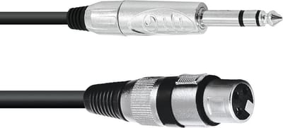 Omnitronic 30225182 XLR Adapterkabel [1x XLR-bus 3-polig - 1x Jackplug male 6,3 mm (stereo)] 2.00 m Zwart