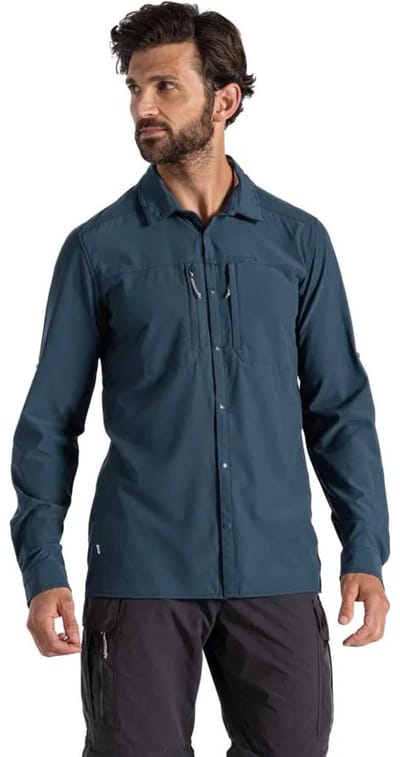 Craghoppers Nosilife Pro V Overhemd Met Lange Mouwen Blauw S Man