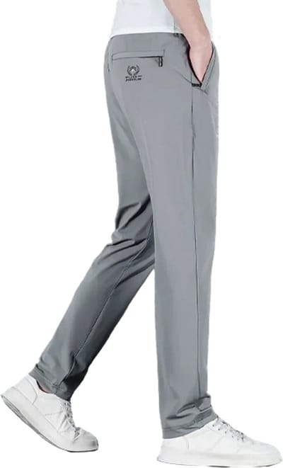 Casual Stretchpants Heren Broek - Dunne Zijde Stof - Zacht - Slim Fit - Grijs