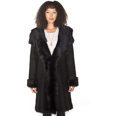 Dames Toscana schapenvacht suède trenchcoat-Tbilisi