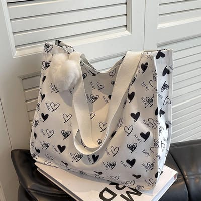 Grote Canvas Tas voor Vrouwen in Zomer Mode Eén-schouder Tote Bag Senior Gevoel Student Uitgaan om Studie Tas Mee te Nemen gray