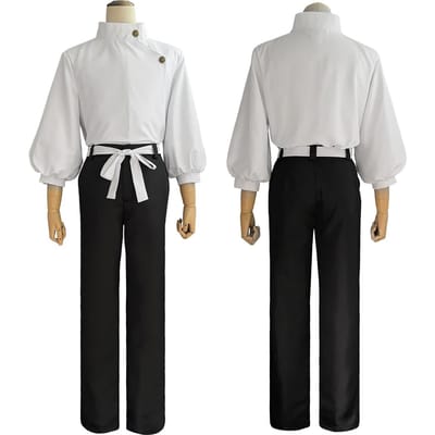 HOLOUN Jujutsu JJK Manga Anime Yuta Okkotsu Costume Cosplay Perruque Veste Pantalon Noir Uniforme Filet Rose Synthétique Halloween XXS gray