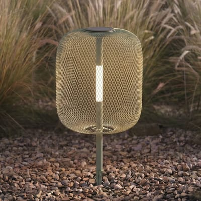 Lucande LED-zonne-energie-grondlamp Faylen, saliegroen, IP65