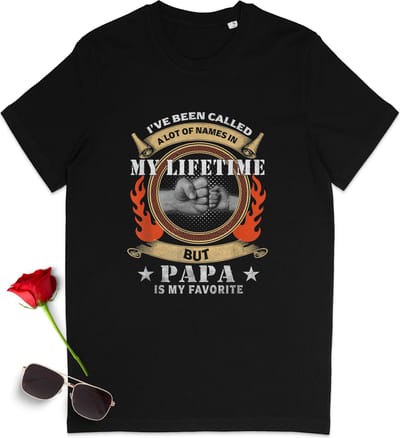 T shirt voor papa - Vader tshirt - Heren t-shirt met print opdruk - Vaderdag cadeau - tShirt mannen - Maten: S M L XL XXL XXXL - Shirt kleur: Zwart.